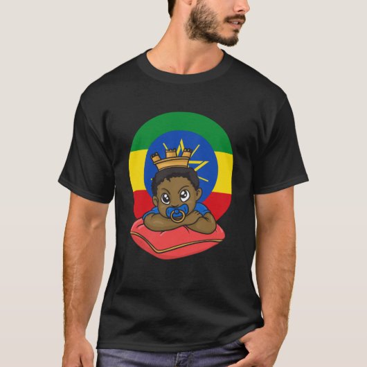 Ethiopië Ethiopisch Afrika Vlag Trots Melanin Prin T-shirt (Voorkant)