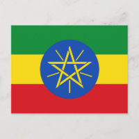 Ethiopië (Ethiopisch) Briefkaart van de vlag