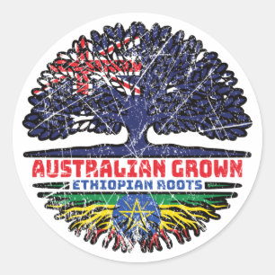 Ethiopië - Ethiopische Australiër - boomstammen Ronde Sticker