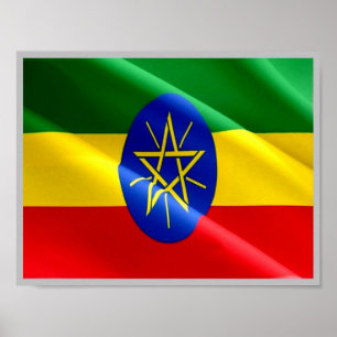 Ethiopië - Ethiopische vlag - Poster