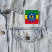 Ethiopië (Ethiopische) Vlag Vierkante Button 5,1 Cm (In situ)