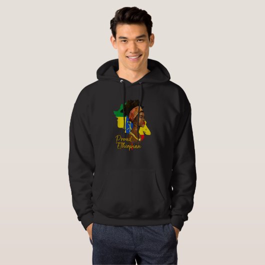 Ethiopië Ethiopische vlag Vlag Proud Love Melanin Hoodie (Voorkant volledig)
