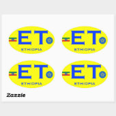 ETHIOPIË - Euro-stijl ovale Sticker (Vel)