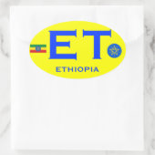 ETHIOPIË - Euro-stijl ovale Sticker (Tas)