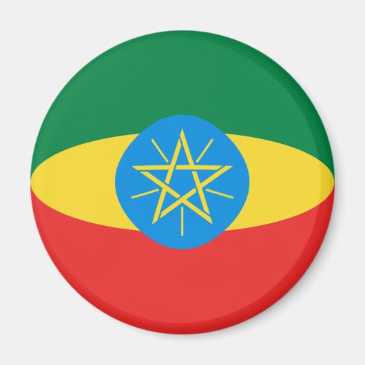 Ethiopië Fisheye Vlag Magneet (Voorkant)