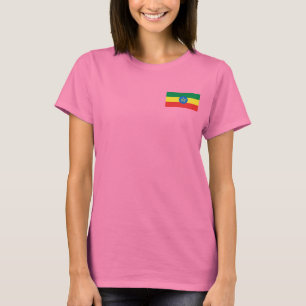 Ethiopië Flag and Map dk T-Shirt