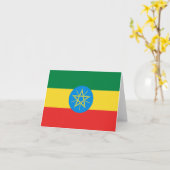 Ethiopië Flag Notecard Kaart (Gele Bloem)