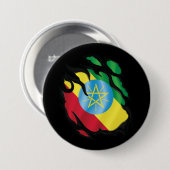 Ethiopië Geripte vlag Ronde Button 7,6 Cm (Voorkant /achterkant)
