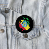 Ethiopië Geripte vlag Ronde Button 7,6 Cm (In situ)