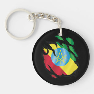 Ethiopië Geripte vlag Sleutelhanger