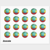 Ethiopië Glossy Circle Flag Ronde Sticker (Vel)