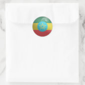 Ethiopië Glossy Circle Flag Ronde Sticker (Tas)