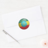 Ethiopië Glossy Circle Flag Ronde Sticker (Envelop)