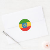 Ethiopië Hoogwaardige vlag Ronde Sticker (Envelop)