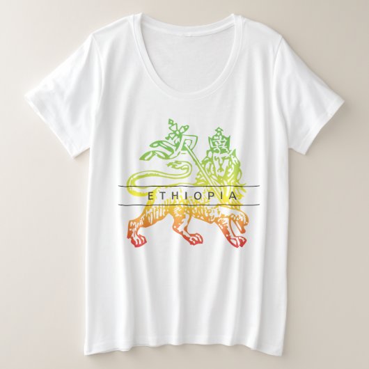 Ethiopië Lion Judah Grote Maat T-shirt (Design voorkant)