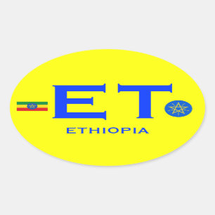ETHIOPIË - Ovale sticker in eurostijl