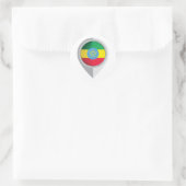 Ethiopië Pin Locatie Vlag Ronde Sticker (Tas)