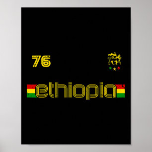 Ethiopië -reggae Rastafari Jamaica Voetbal S Poster