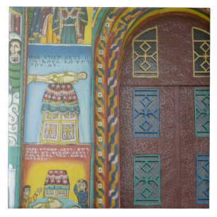 Ethiopië: regio Tigray, Axum, Christ Church, Tegeltje