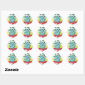 Ethiopië Ripped Flag Classic Round Sticker (Vel)