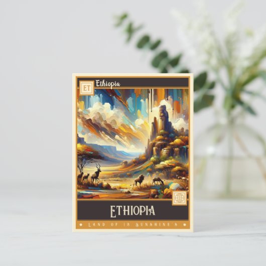 Ethiopië |  schilderij briefkaart (Staand voorkant)