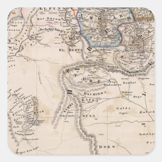 Ethiopië, Somalië, Afrika Vierkante Sticker (Voorkant)
