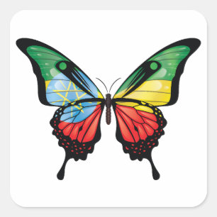 Ethiopië Swallowtail Vlinder Vlag Sticker