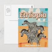 Ethiopië Vintage Reisposter Briefkaart (Voorkant / Achterkant)