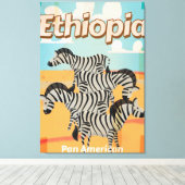 Ethiopië Vintage Reisposter Canvas Afdruk (Insitu (Houten vloer))
