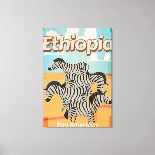 Ethiopië Vintage Reisposter Canvas Afdruk (Voorkant)