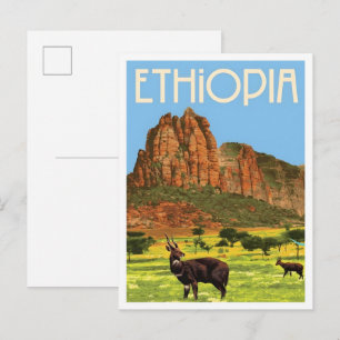Ethiopië Vintage Reizen Briefkaart