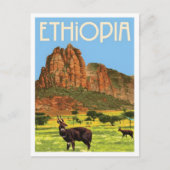 Ethiopië Vintage Reizen Briefkaart (Voorkant)
