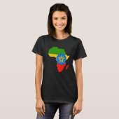 Ethiopië Vlag Afrika Continent Silhouette Gift Eth T-shirt (Voorkant volledig)