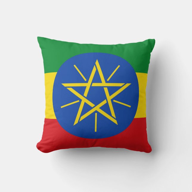 Ethiopië Vlag Amerikaanse MoJo Pillow Kussen (Voorkant)