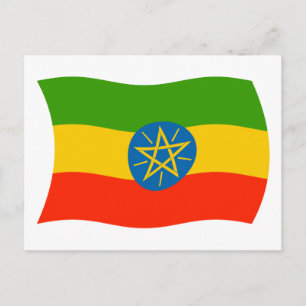 Ethiopië Vlag Ansichtkaart Briefkaart