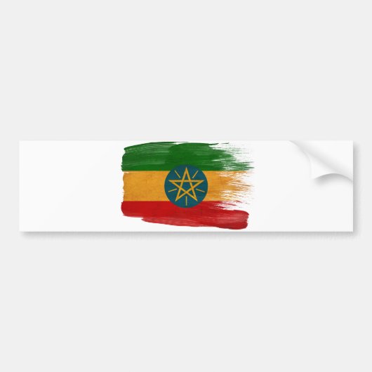 Ethiopië Vlag Bumpersticker (Voorkant)