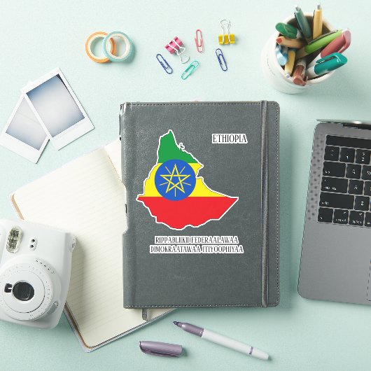 Ethiopië Vlag Charmante Patriottische Kaart Sticker (iPad Cover)