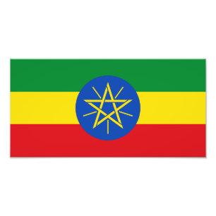 Ethiopië Vlag Foto Afdruk