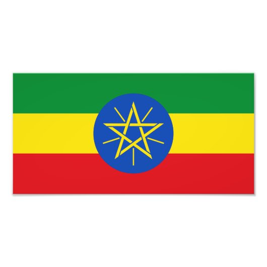 Ethiopië Vlag Foto Afdruk (Voorkant)