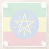 Ethiopië Vlag Glazen Onderzetter (Achterkant)