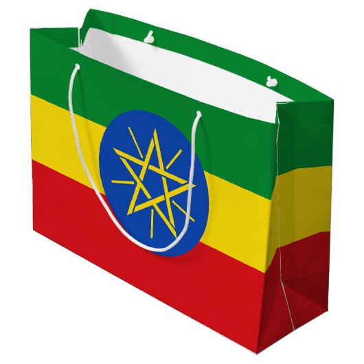 Ethiopië Vlag Groot Cadeauzakje (Achterkant Gekanteld)