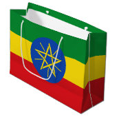 Ethiopië Vlag Groot Cadeauzakje (Voorkant Gekanteld)