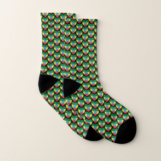 Ethiopië Vlag Harten Sokken (Paar)