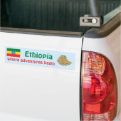Ethiopië Vlag + Landkaart Bumper Sticker (Op Truck)