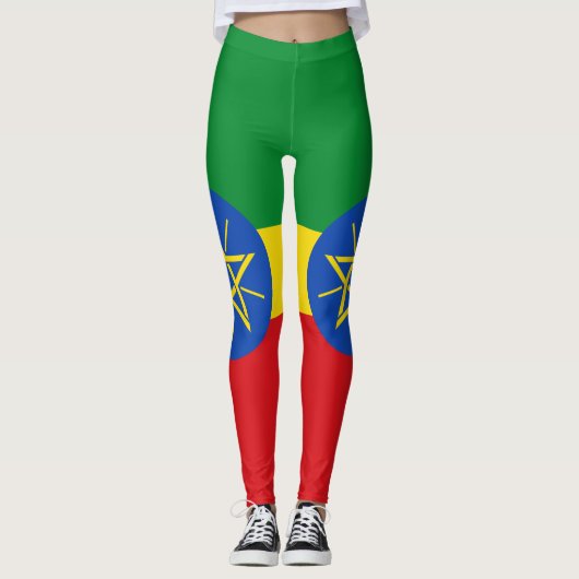Ethiopië Vlag Leggings (Voorkant)