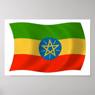 Ethiopië Vlag Poster Print