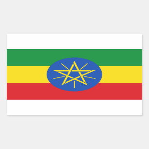 Ethiopië Vlag Rechthoekige Sticker