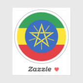 Ethiopië Vlag Ronde Sticker (Vel)