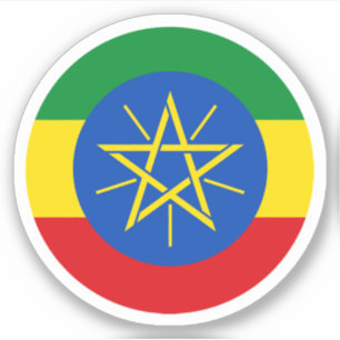 Ethiopië Vlag Ronde Sticker