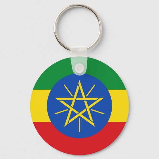 Ethiopië Vlag Sleutelhanger (Voorkant)